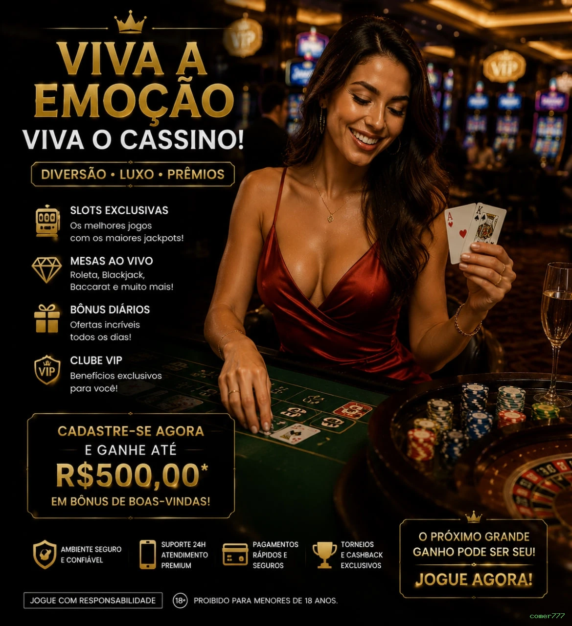 Cadastro rápido e seguro na comer777